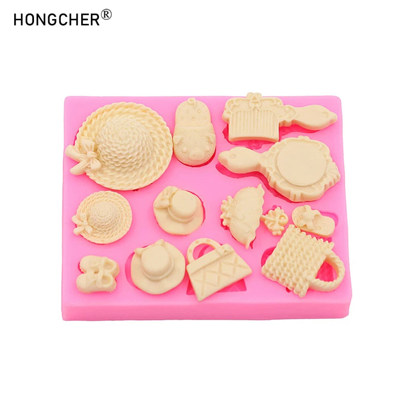 Silicone Moulds Mini Hat, Bag, Comb, Slippers