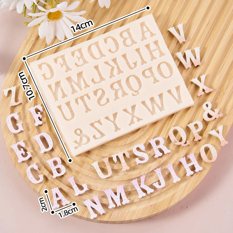 Alphabet &amp; Arabic Numerals Silicone Mold - Complete Decorating Kit
