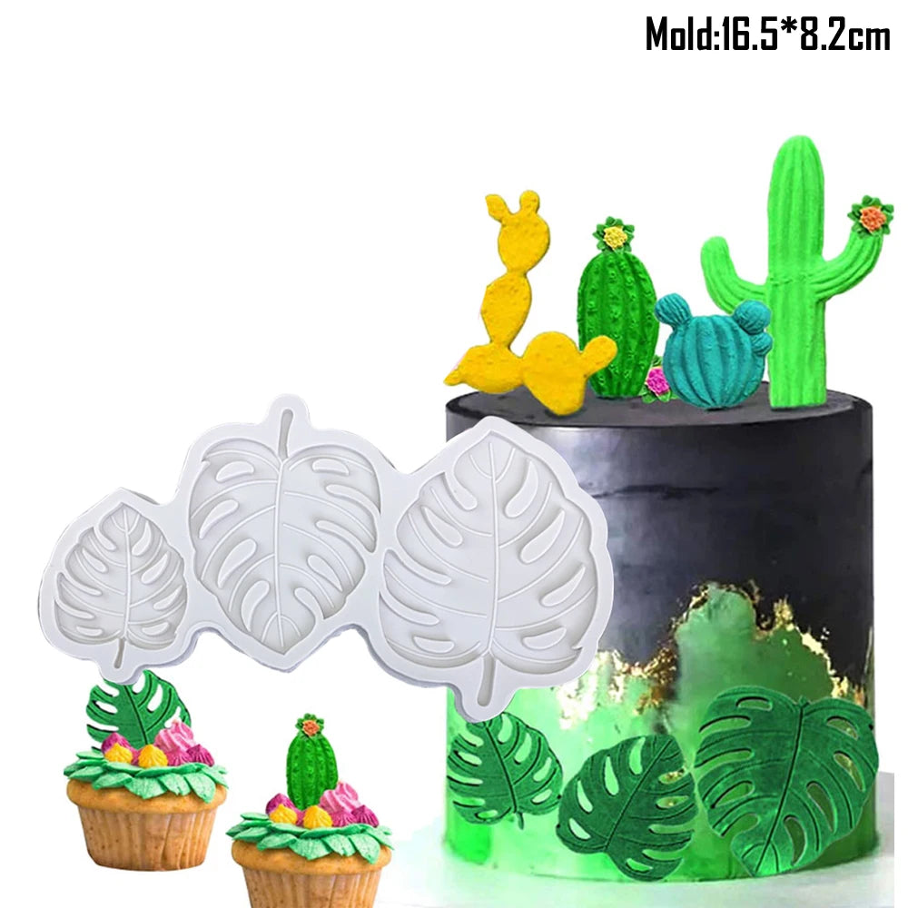 Silicone mold for realistic leaf shapes