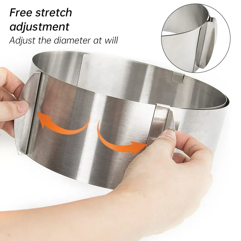 Adjustable Stainless Steel Mousse Ring – Precision Telescopic Baking Tool