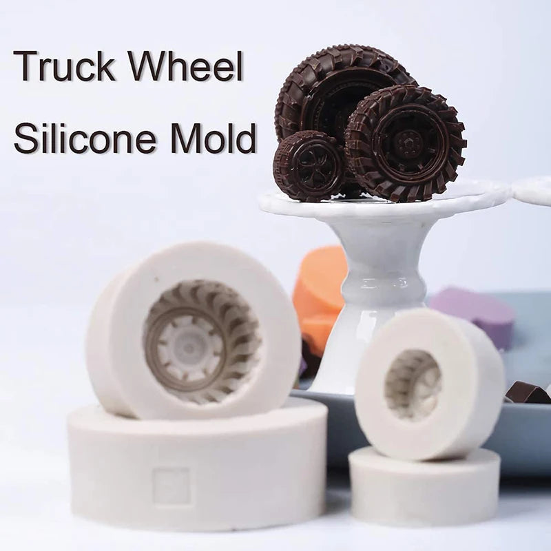 3D Tire & Wheel Silicone Mold – Cake Decorating Tool