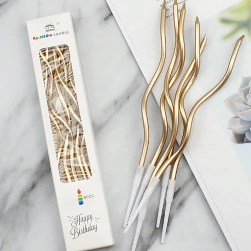 Set Curved Cake Candles - 6Pcs