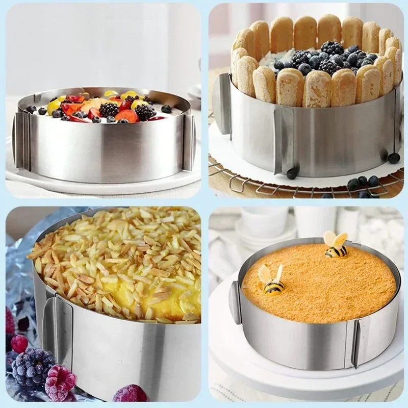 Adjustable Stainless Steel Mousse Ring – Precision Telescopic Baking Tool
