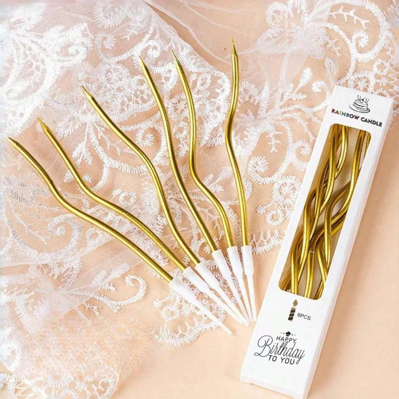 Set Curved Cake Candles - 6Pcs