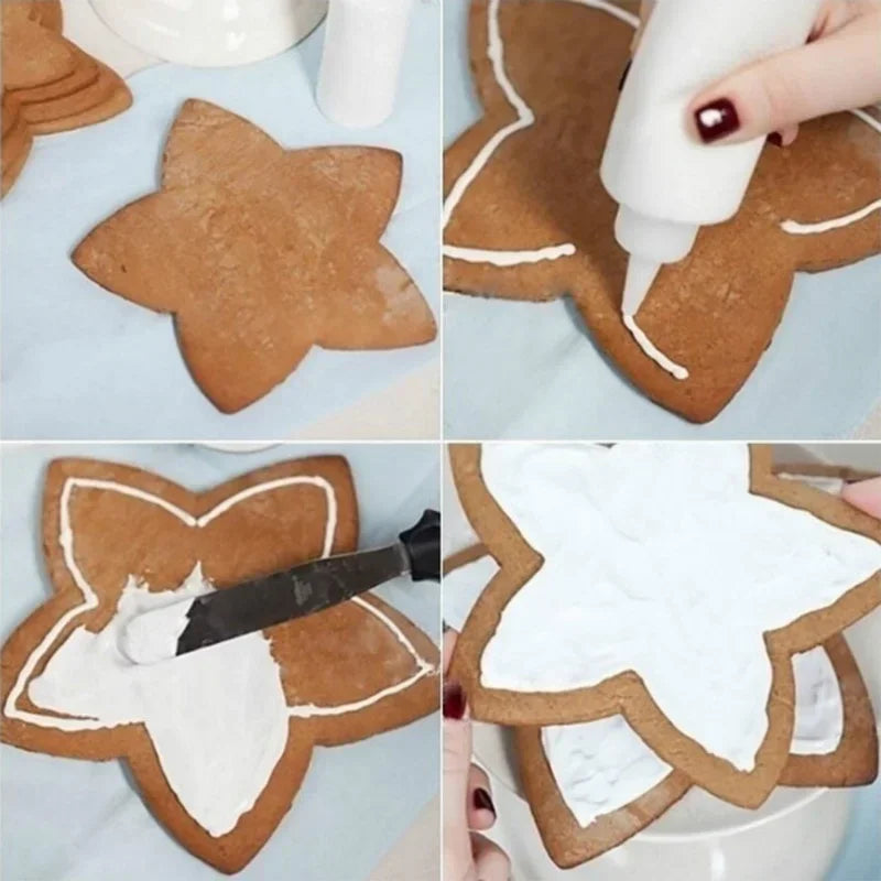 6Pcs/Set 3D DIY Pentagram & Christmas Tree Cookie Cutter Set
