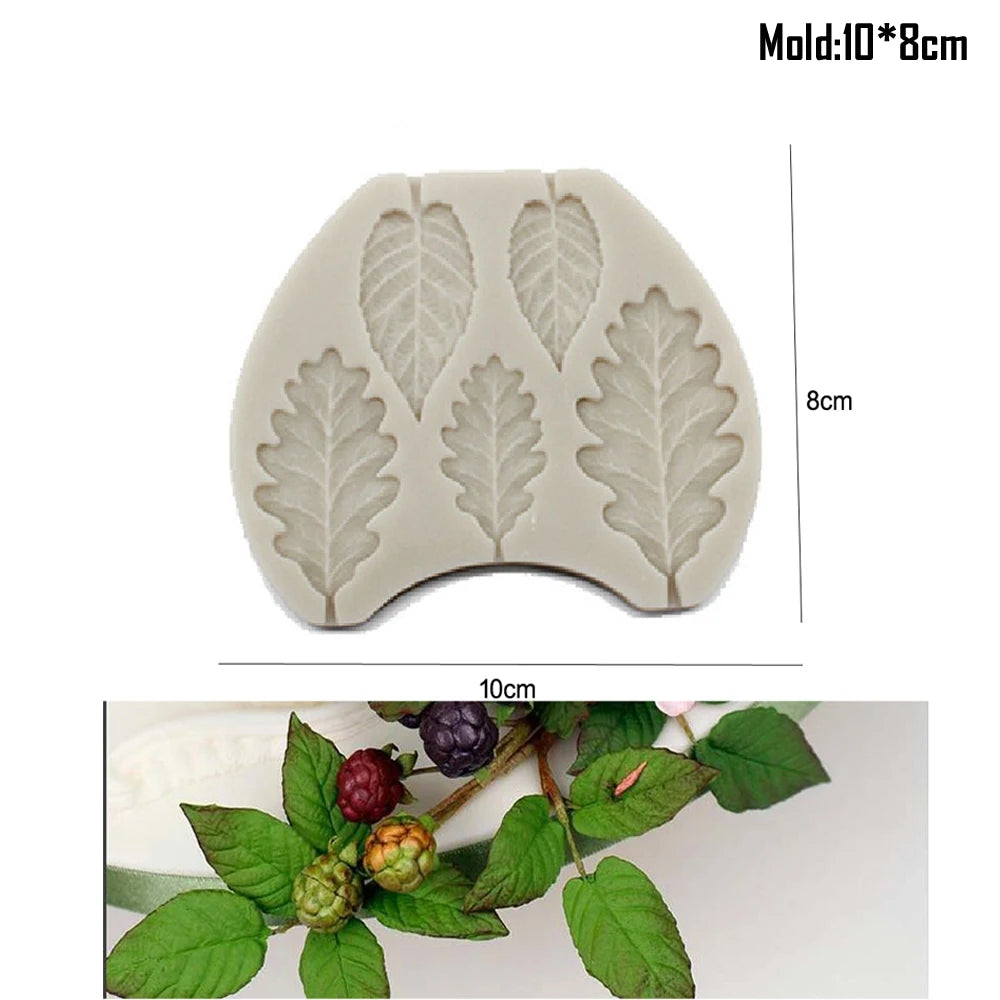 Silicone mold for realistic leaf shapes