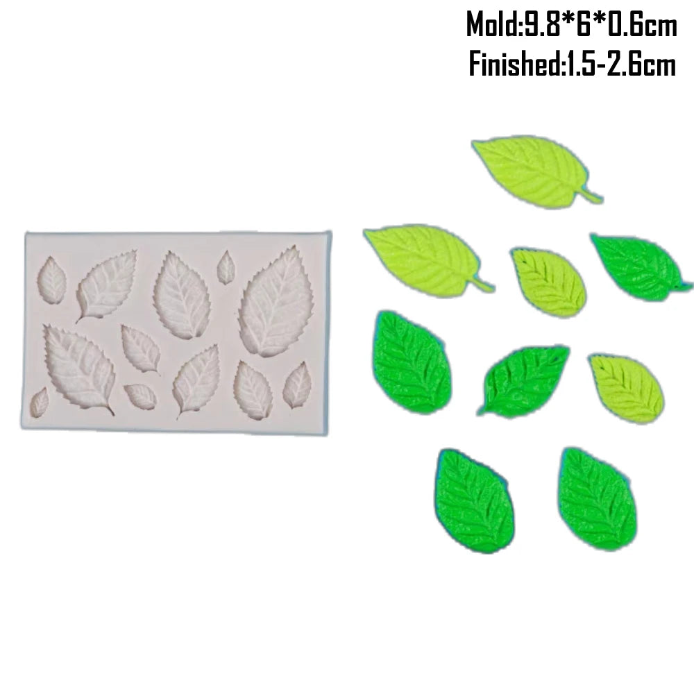 Silicone mold for realistic leaf shapes