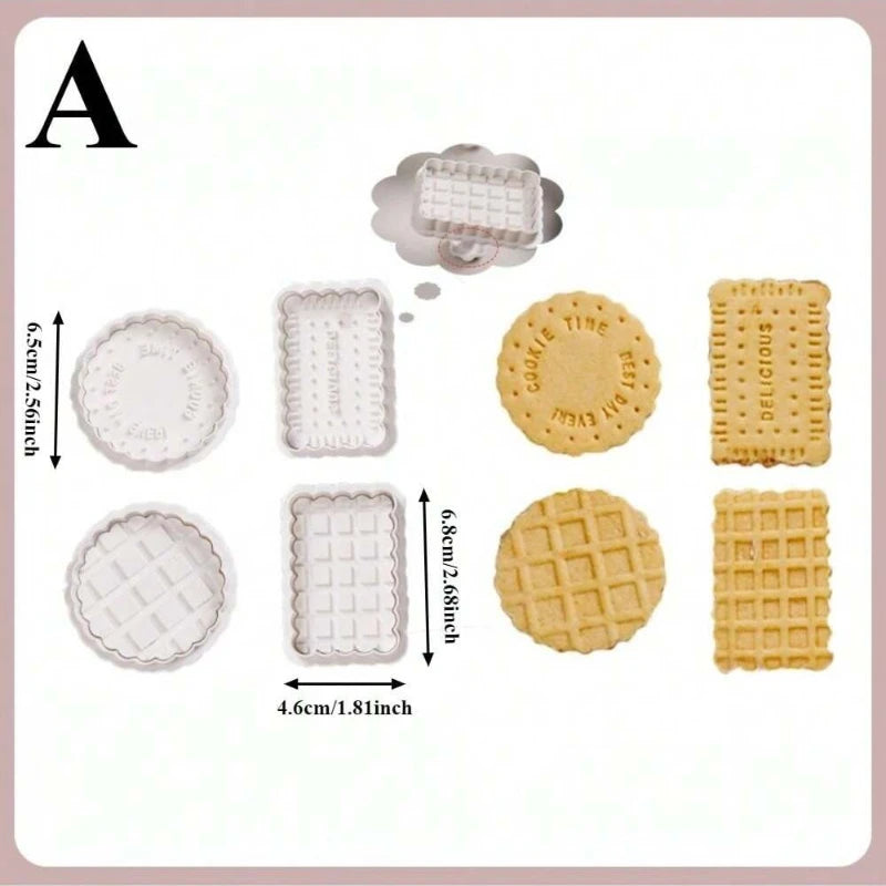3D Waffle Cookie Cutter &amp; Stamp Set – Playful Dessert Embossing Tool