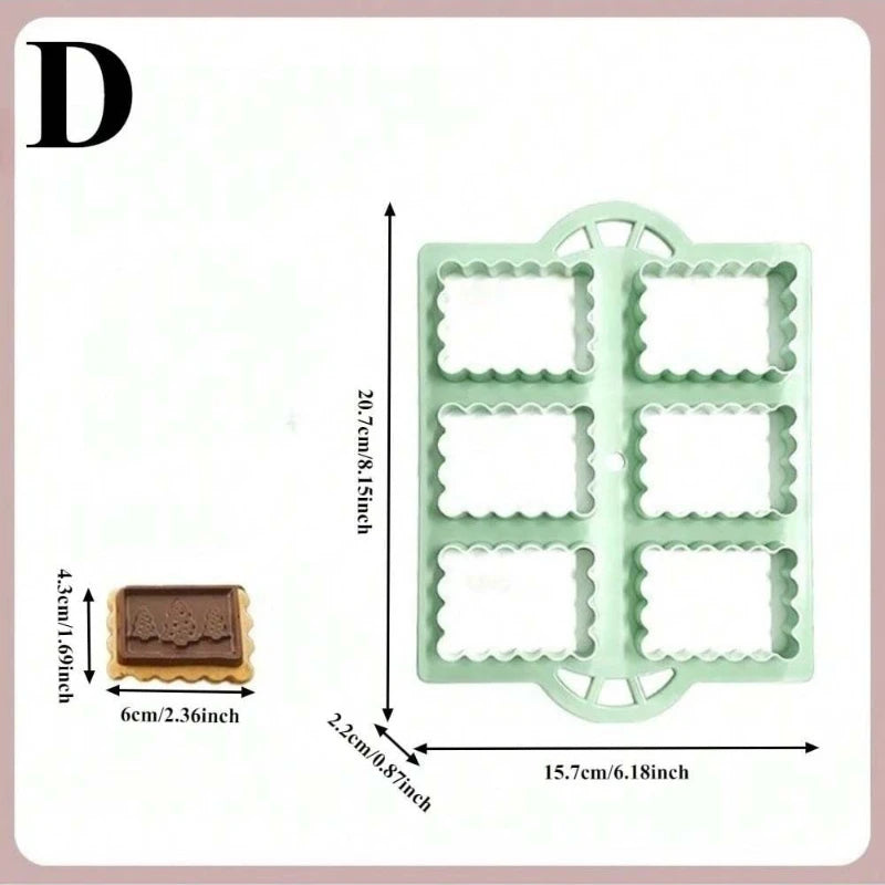 3D Waffle Cookie Cutter &amp; Stamp Set – Playful Dessert Embossing Tool