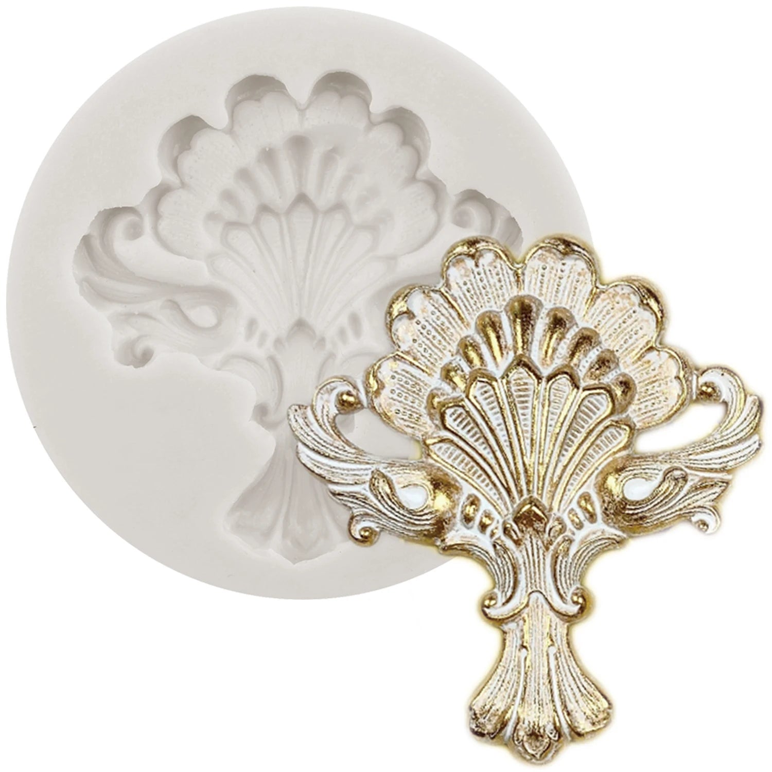 Baroque Relief Flower Silicone Mold | Wedding Cake Decorating Tool