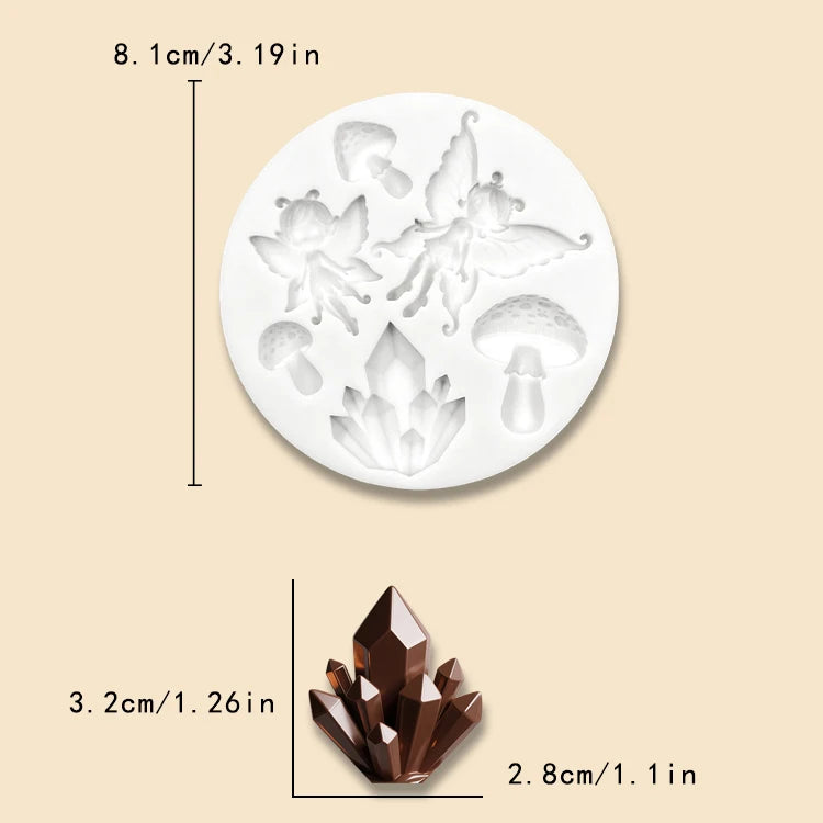 Mushroom Fairy Forest Castle Silicone Mold – Enchanting Sugarcraft Tool