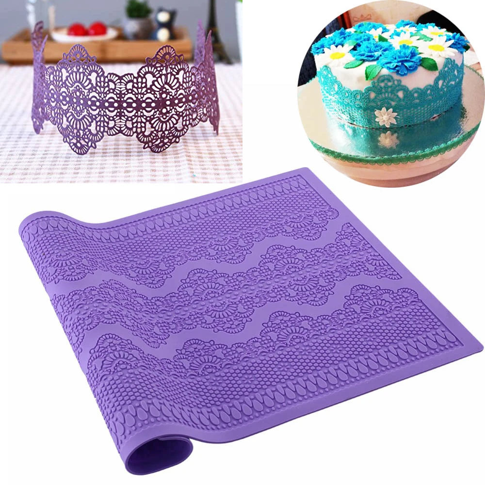Wedding Fondant Lace Mat – Elegant Flower Pattern Chantilly Mold