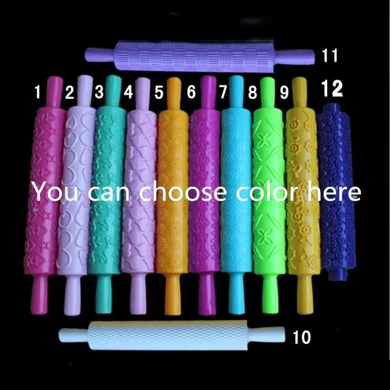 14-Style Lace & Texture Embossing Roller – Versatile Sugarcraft Tool