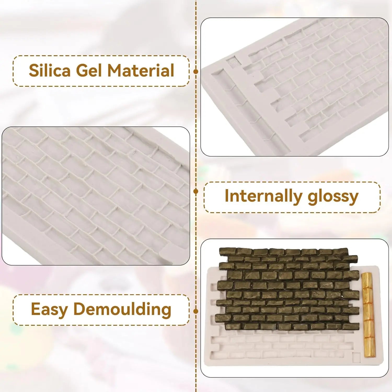 Silicone Molds – Rock, Brick & Wood Grain Mats