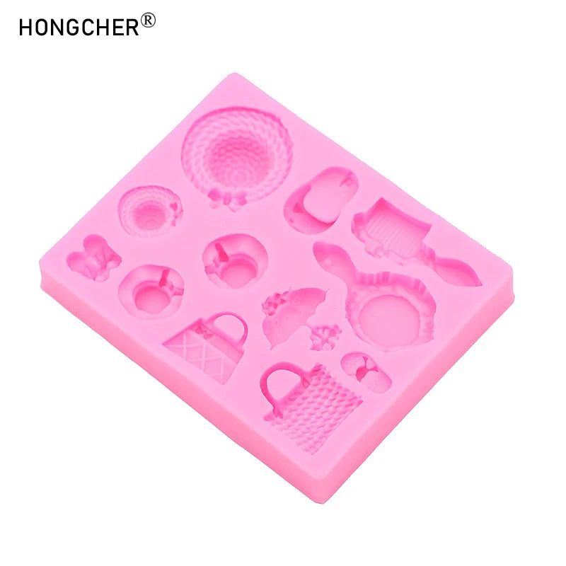 Silicone Moulds Mini Hat, Bag, Comb, Slippers