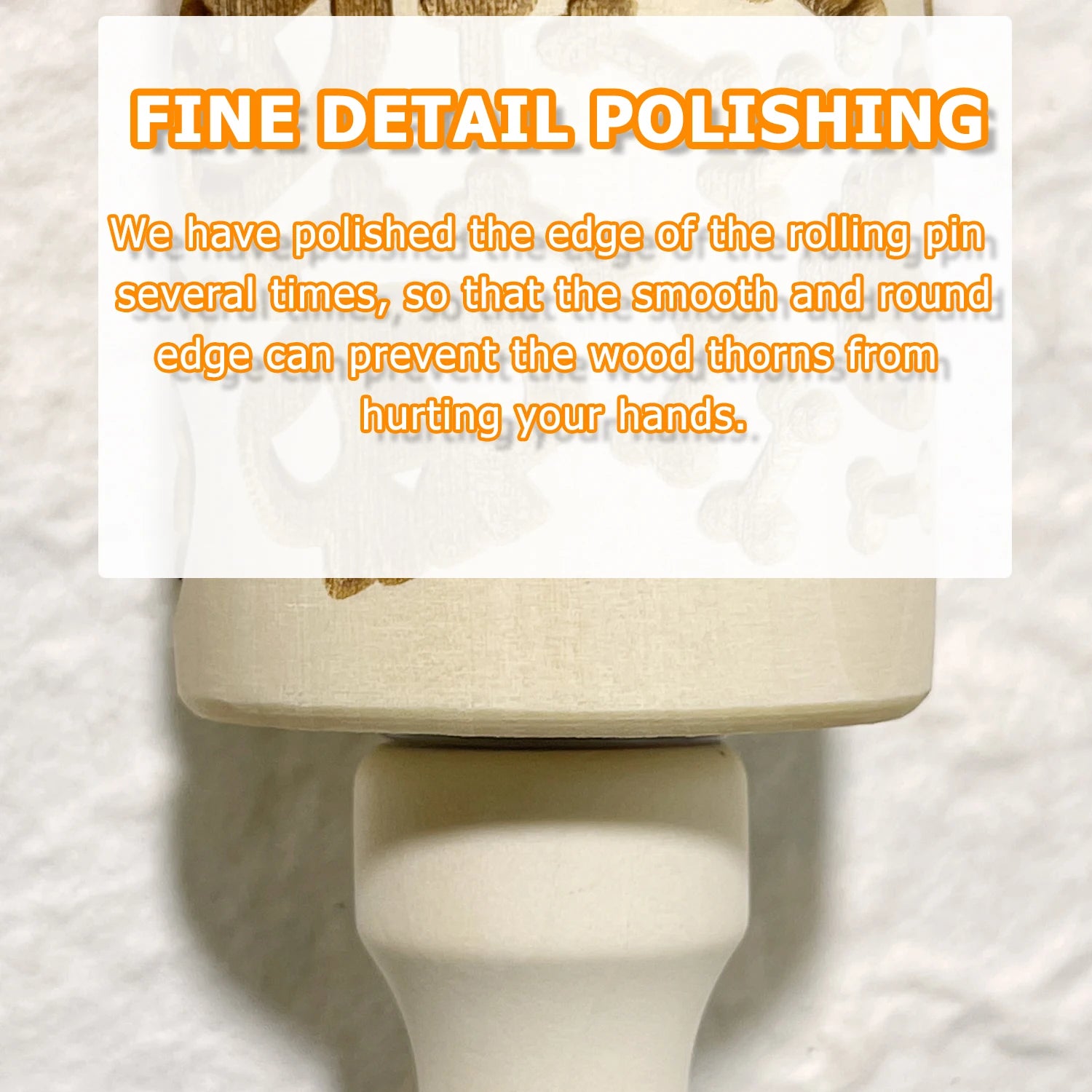 Wooden Christmas Embossing Rolling Pin – 3D Engraved Reindeer & Floral Pattern