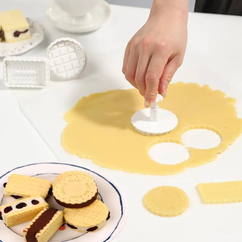 3D Waffle Cookie Cutter &amp; Stamp Set – Playful Dessert Embossing Tool