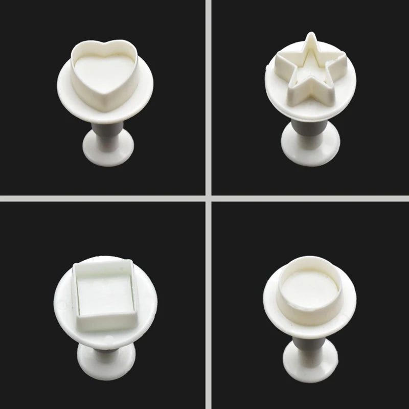 Geometric Pressing Spring Mold Handmade DIY Cutters for Biscuit Cookie Fondant Cake Heart Round Star Square Decorating Tools ZYF