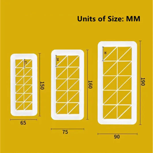 3pcs Geometric Fondant &amp; Cookie Cutter Set – Puzzle Round Cake Mold