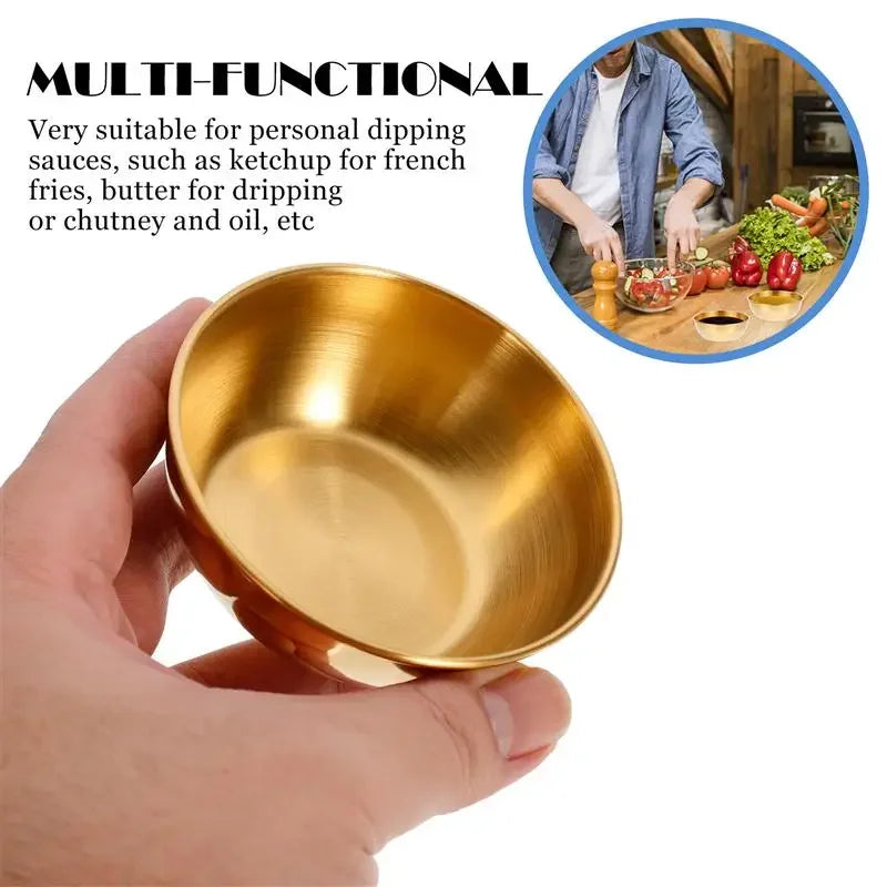 Stainless steel golden sauce plates - condiment and appetizer plates 2 pcs. / 4 pcs.