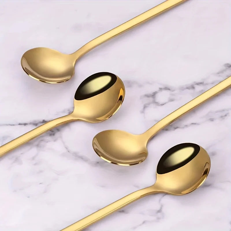 Elegant Stainless Steel Coffee &amp; Dessert Spoon Set | 10pcs