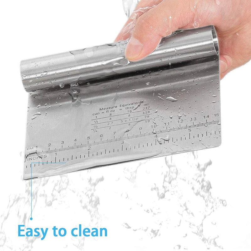 Stainless Steel Multi-Purpose Bench Scraper – The Ultimate Kitchen Utility Tool