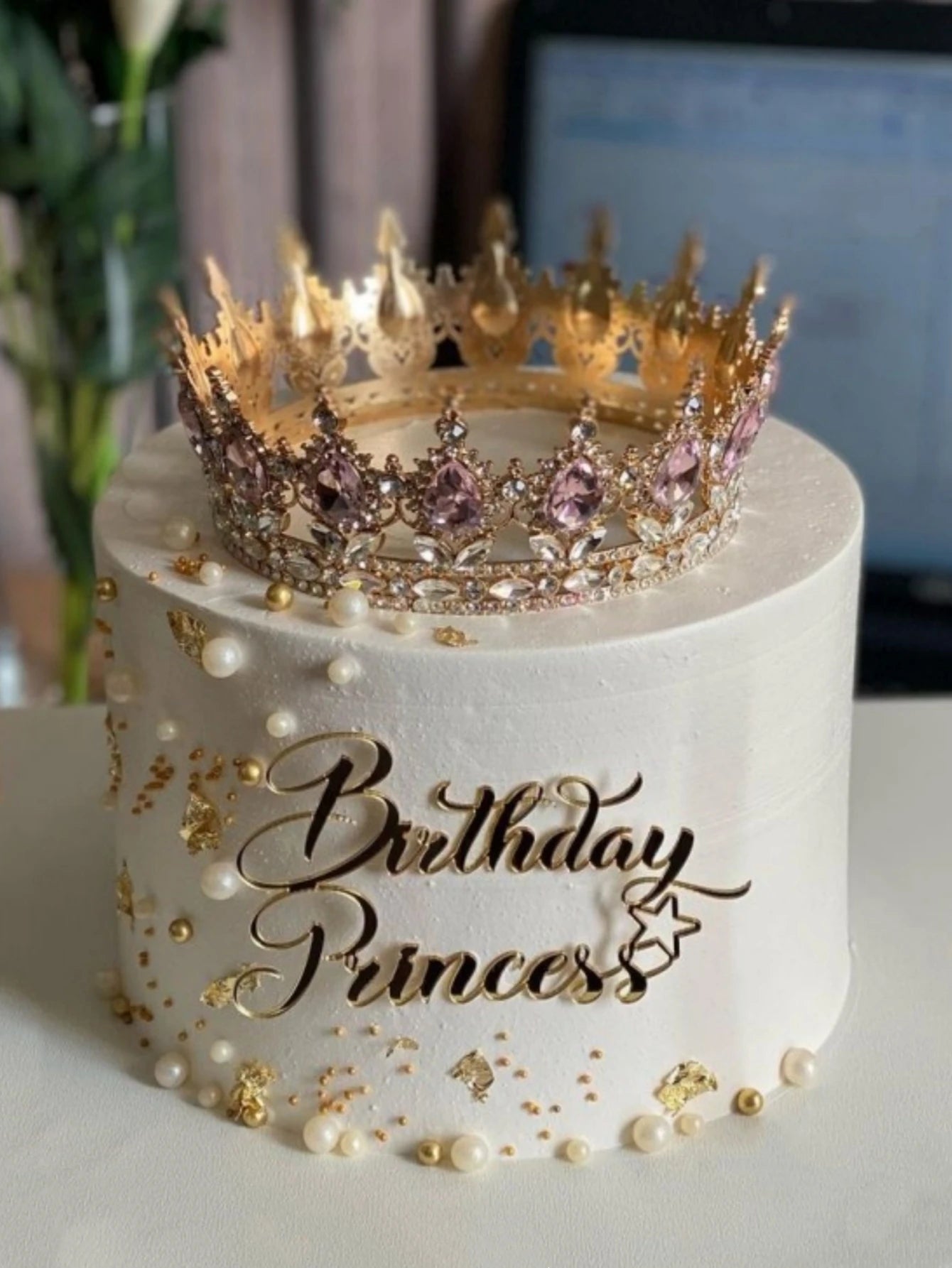 3pcs “Birthday Princess” PMMA Cake Topper – Elegant Letter Decoration