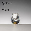 Luxury Crystal Glass Vodka / Sake / Shochu Cups – 15ml Gold Foil Shot Glasses