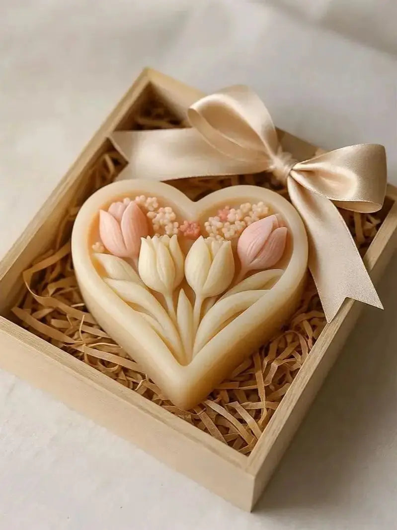 3D heart-shaped tulip silicone mold