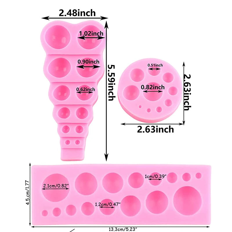 3D Pearl Half-Ball Silicone Mold – Spheres, Domes &amp; Smooth Curves