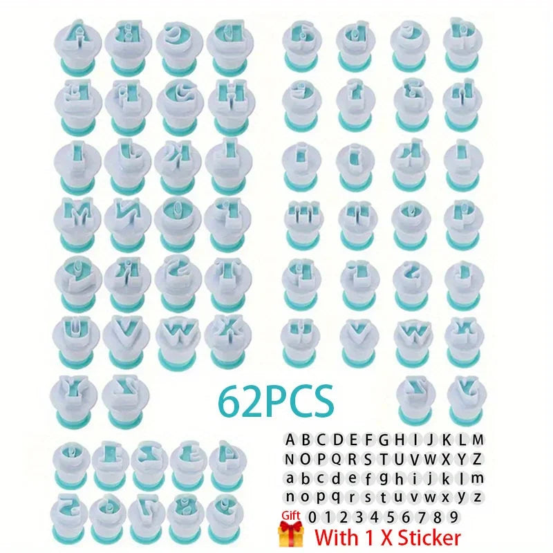 Alphabet & Number Cookie Cutter Set – Personalized Baking & Sticker Kit