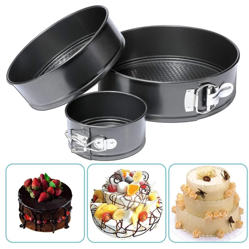 Round Cake Pan with Lock – Thickened Carbon Steel Baking Mold