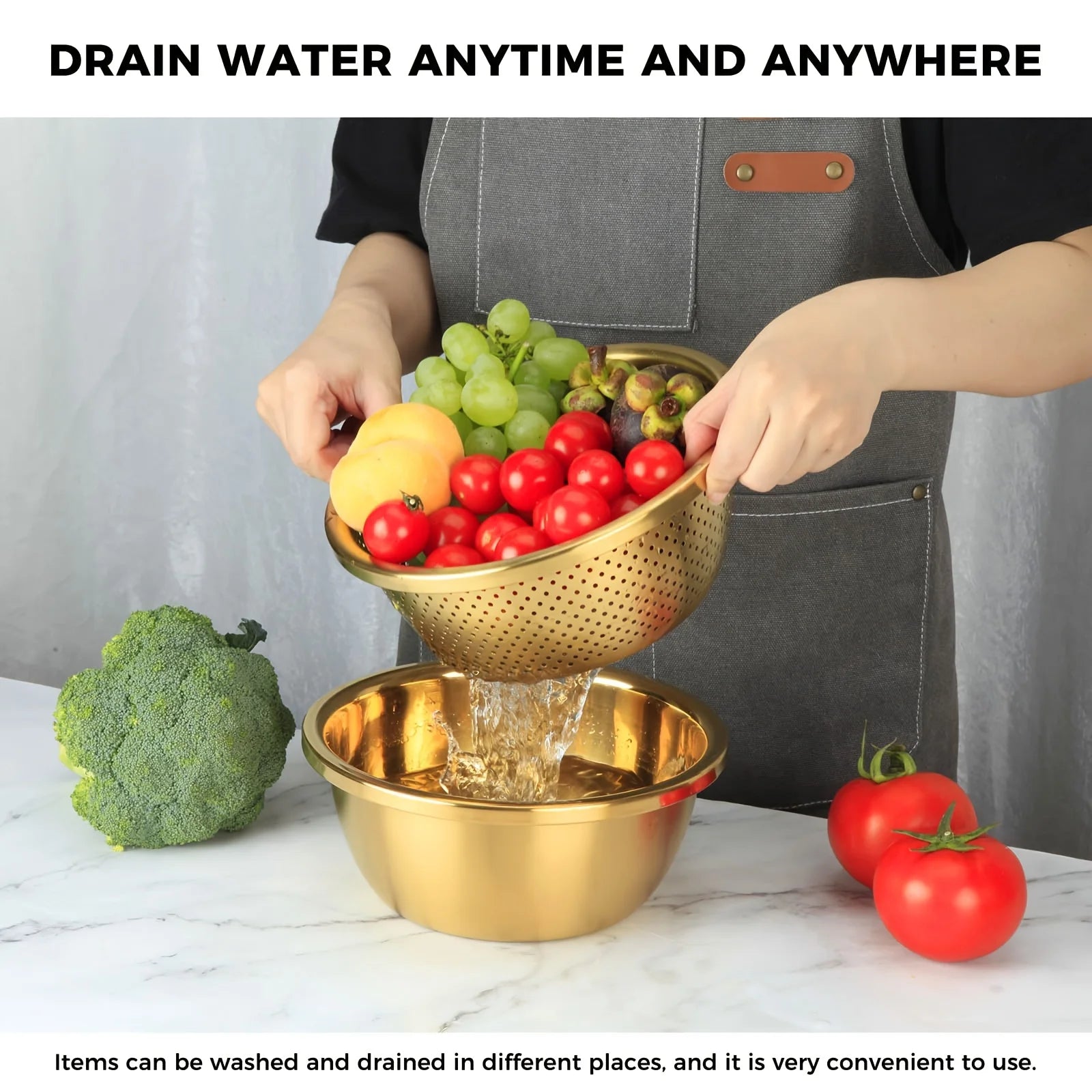 2-Piece Stainless Steel Strainer &amp; Steamer Set – Heavy-Duty Kitchen Duo