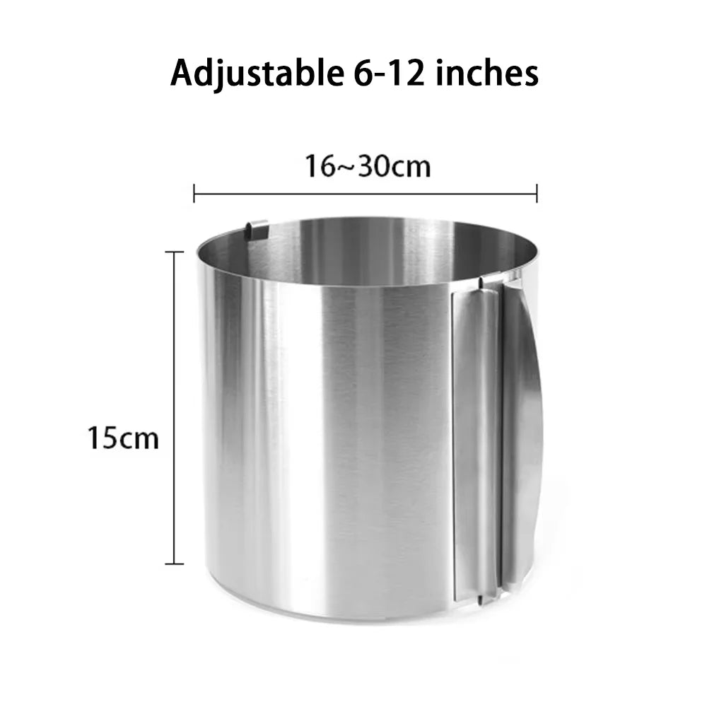 Adjustable Stainless Steel Mousse Ring – Precision Telescopic Baking Tool