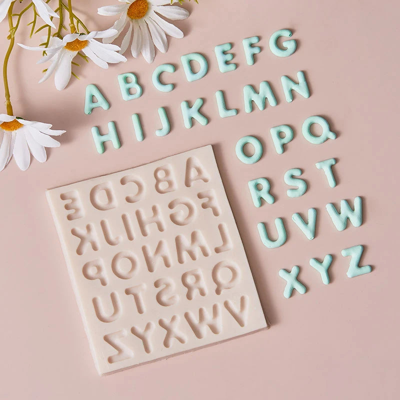 Alphabet &amp; Arabic Numerals Silicone Mold - Complete Decorating Kit