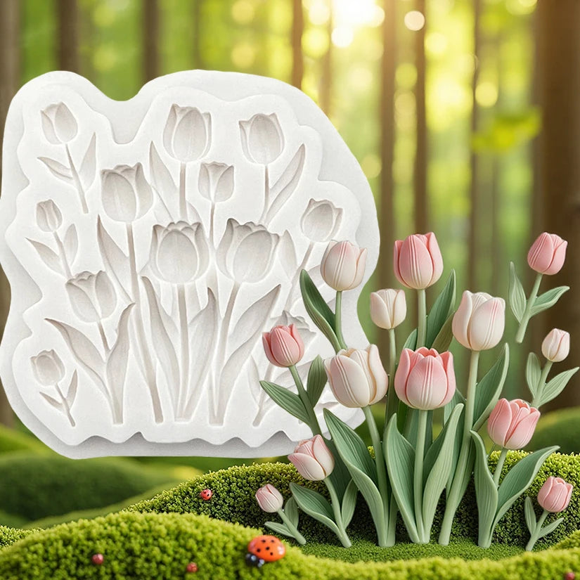 Tulip Petal & Flower Silicone Mold – Elegant Botanical Decorating Tool