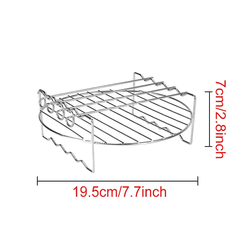 Air Fryer Baking Rack – Metal Grill Accessory (Square / Round / Rectangle)