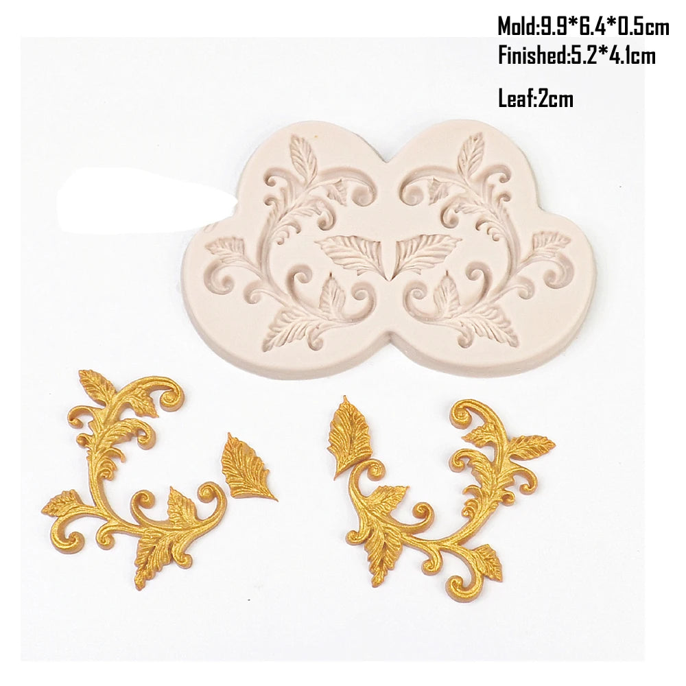 Silicone mold for realistic leaf shapes