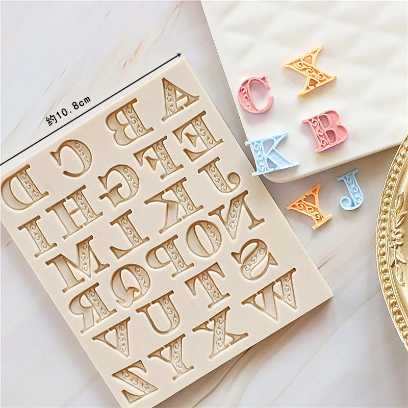 Mirosie Alphabet &amp; Numbers Silicone Mold | Uppercase &amp; Lowercase Set