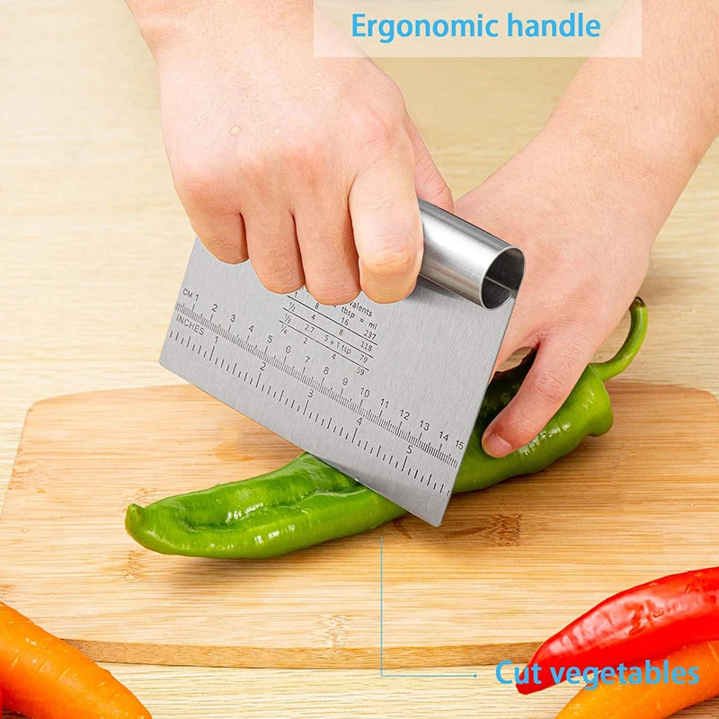 Stainless Steel Multi-Purpose Bench Scraper – The Ultimate Kitchen Utility Tool