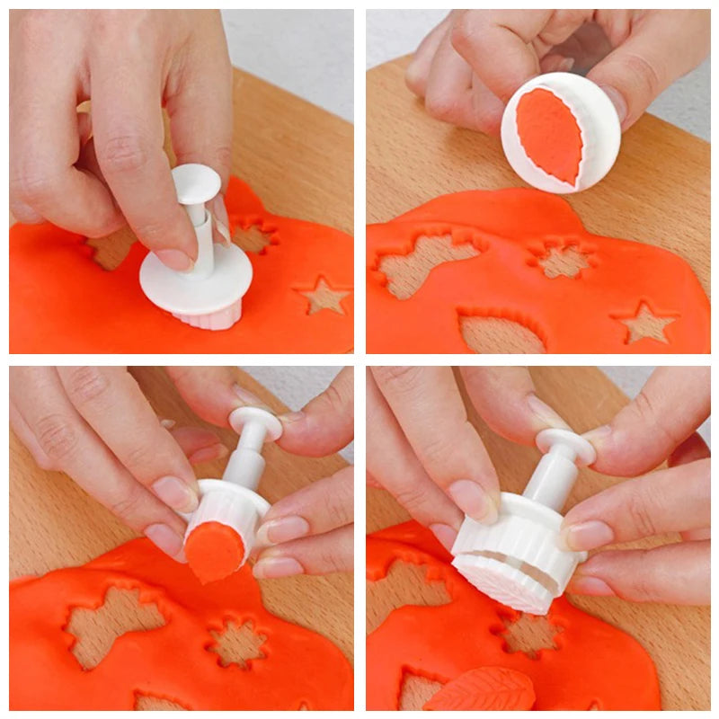 Geometric Pressing Spring Mold Handmade DIY Cutters for Biscuit Cookie Fondant Cake Heart Round Star Square Decorating Tools ZYF