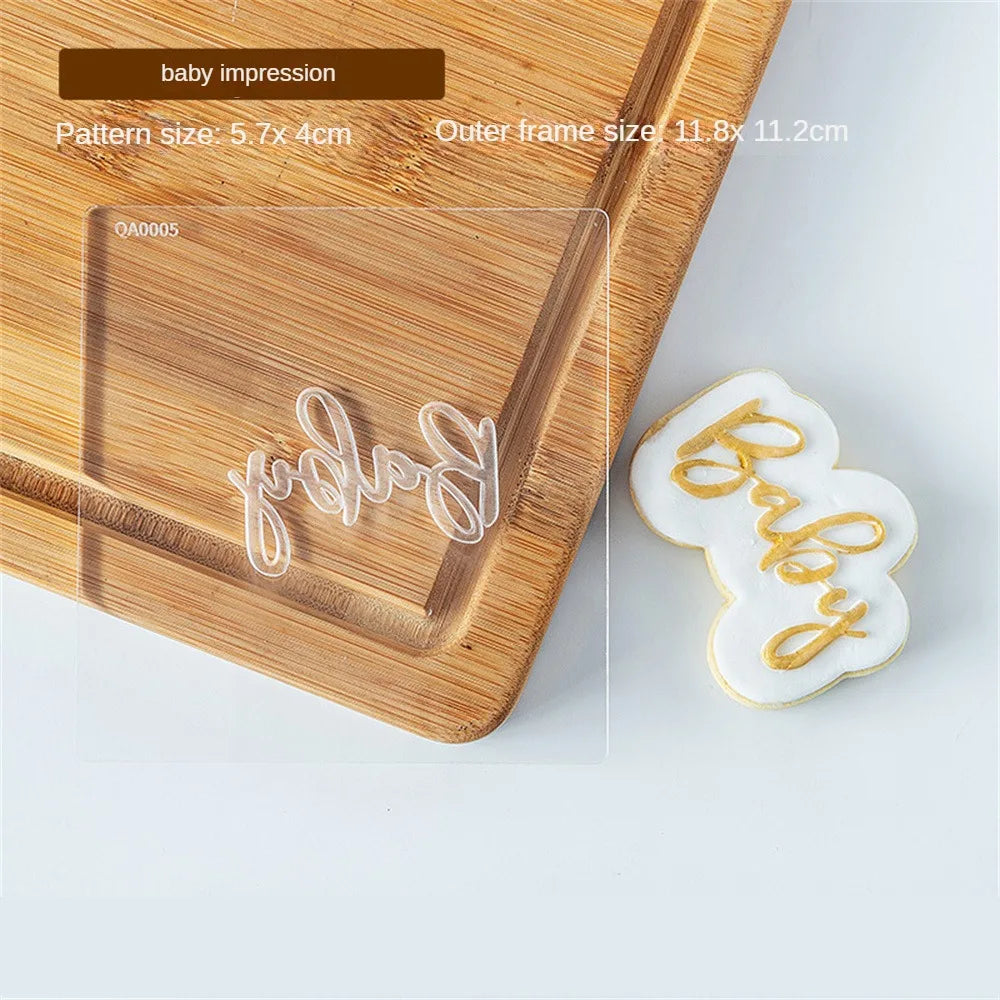 Princess "Happy Birthday" Acrylic Cookie Stamp – Elegant Embosser Tool