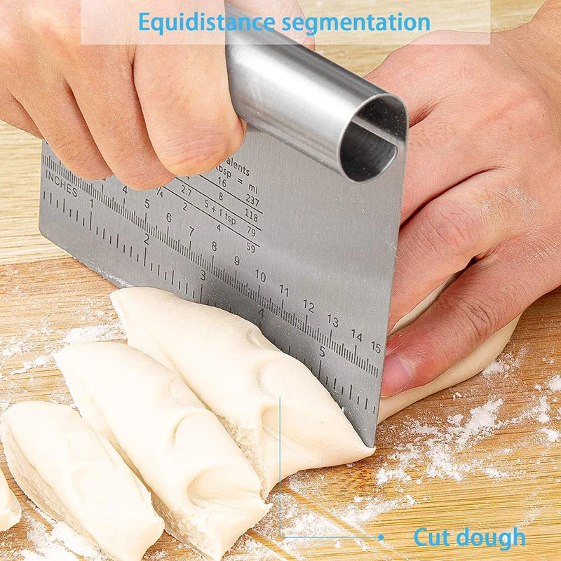 Stainless Steel Multi-Purpose Bench Scraper – The Ultimate Kitchen Utility Tool