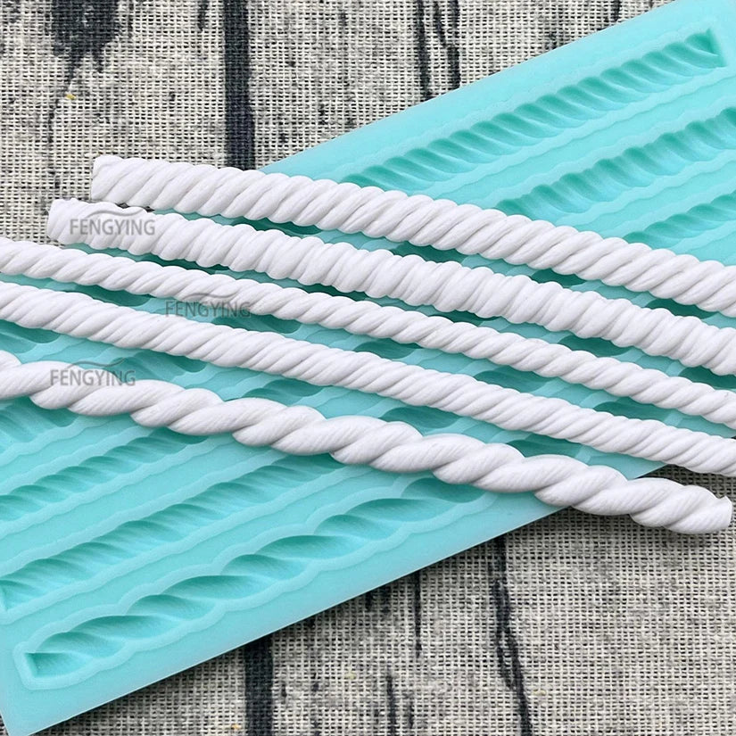 Pearl, Rope & Wave Lace Silicone Mold – Elegant Cake Side Decorating Tool