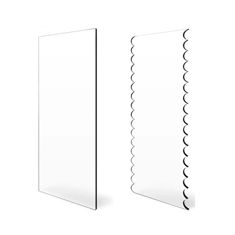 2-Piece Acrylic Cake Scraper Set: Contour Stripe & Smoother Comb