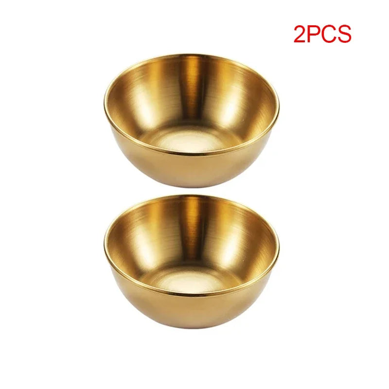 Stainless steel golden sauce plates - condiment and appetizer plates 2 pcs. / 4 pcs.