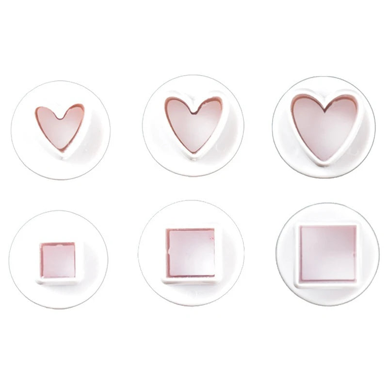 Geometric Pressing Spring Mold Handmade DIY Cutters for Biscuit Cookie Fondant Cake Heart Round Star Square Decorating Tools ZYF