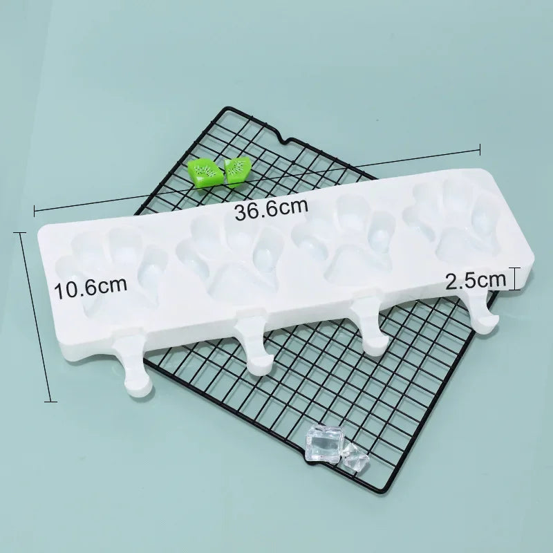 Popsicles Molds with 50pcs Wooden Popsicles Sticks Easy-Release Silicone Ice Pop Molds Making Ice Cream BPA Free Moulds