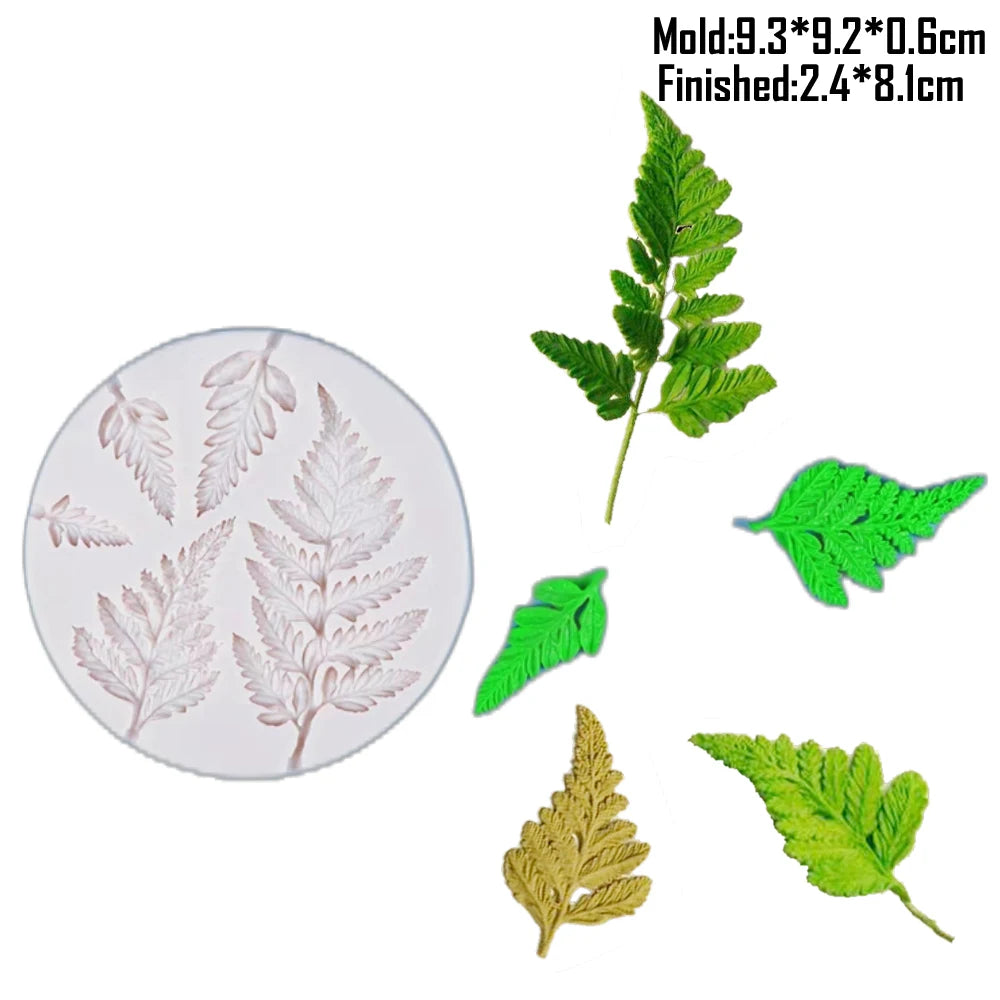 Silicone mold for realistic leaf shapes