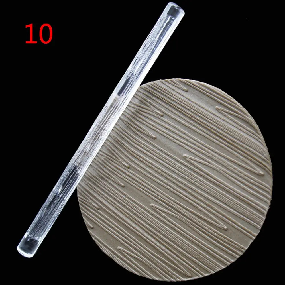 21-Style Embossing Acrylic Rolling Pin – Professional Textured Baking Tool
